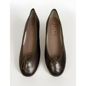 FS/NY French Sole Zoe Metallic Bronze Graphite Ballet Flats Womens Size 37 US6.5